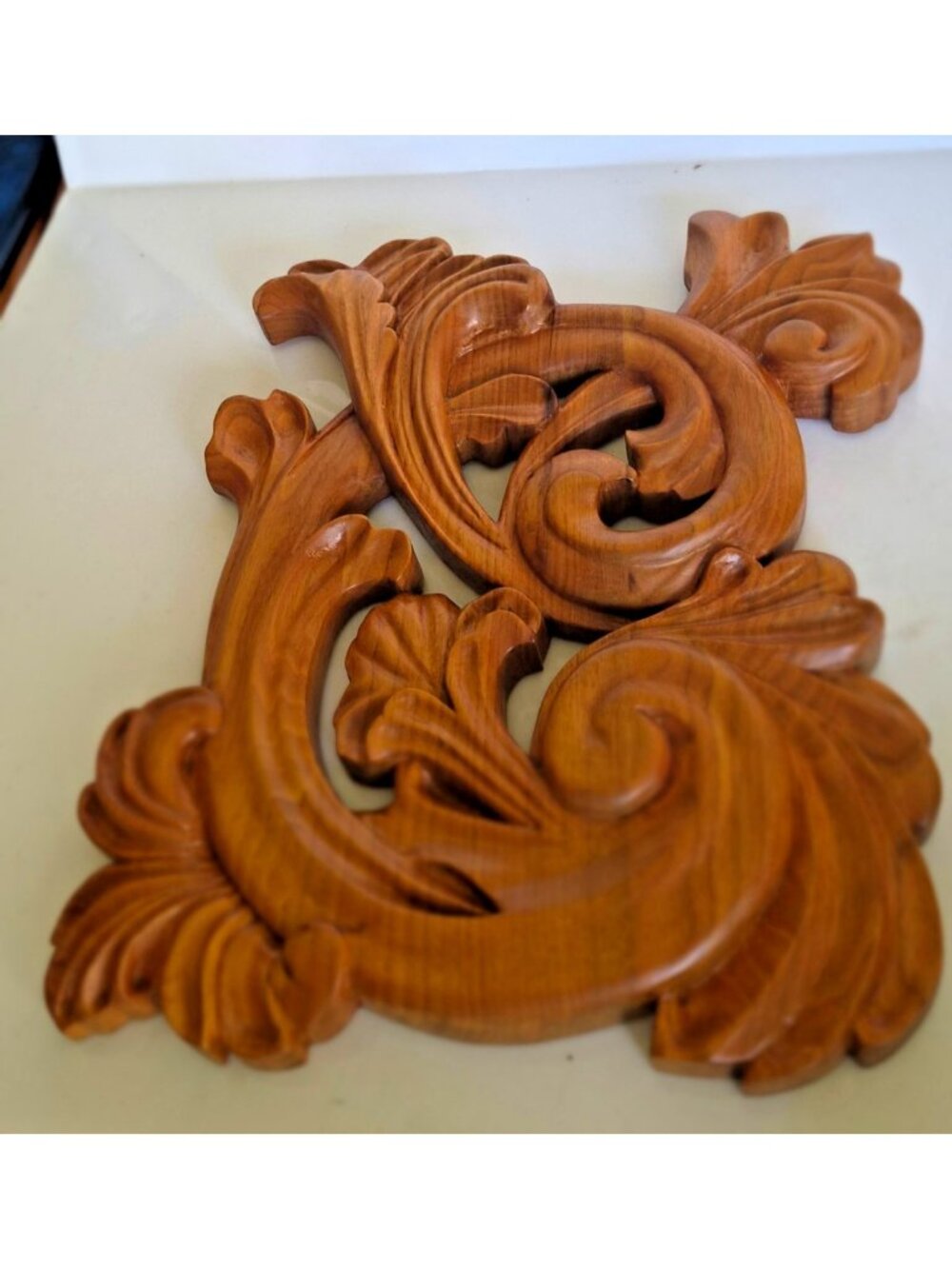 Vintage Hand Carved Wood Scroll by Wally. Speck 11 3/4" x 9 1/2"